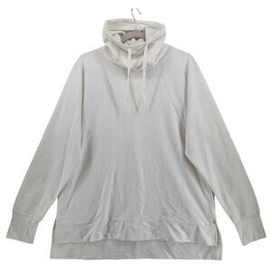 All in Motion Funnel Neck Tunic Sweatshirt White Pocket Womens Large Long Casual